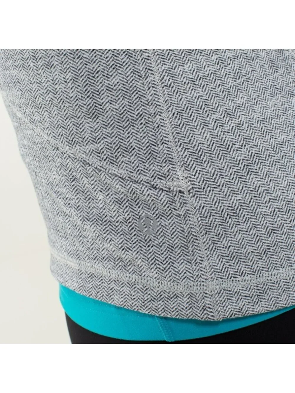 Lululemon Forme Jacket II *Textured Heathered Herringbone Heathered Black White